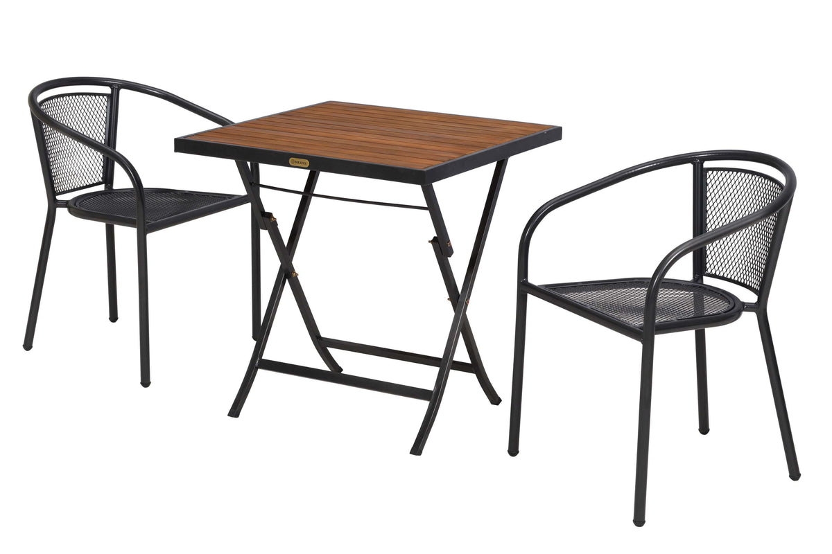 Delos Set 3tlg.
Aluminium/Stahl mit Akazie