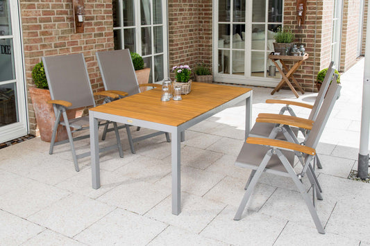 Naxos Set 5tlg.
Aluminium/Textil/Akazie
