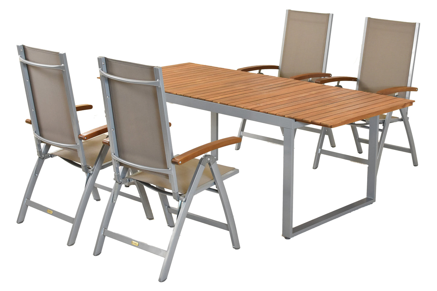 Naxos Set 5tlg.
Aluminium/Textil/Akazie