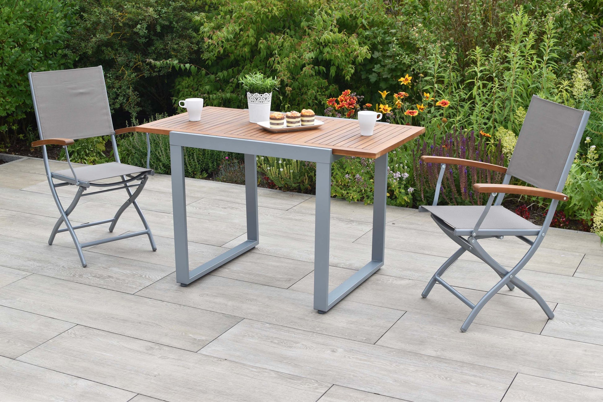Naxos Set 3tlg.
Aluminium/Textil/Akazie