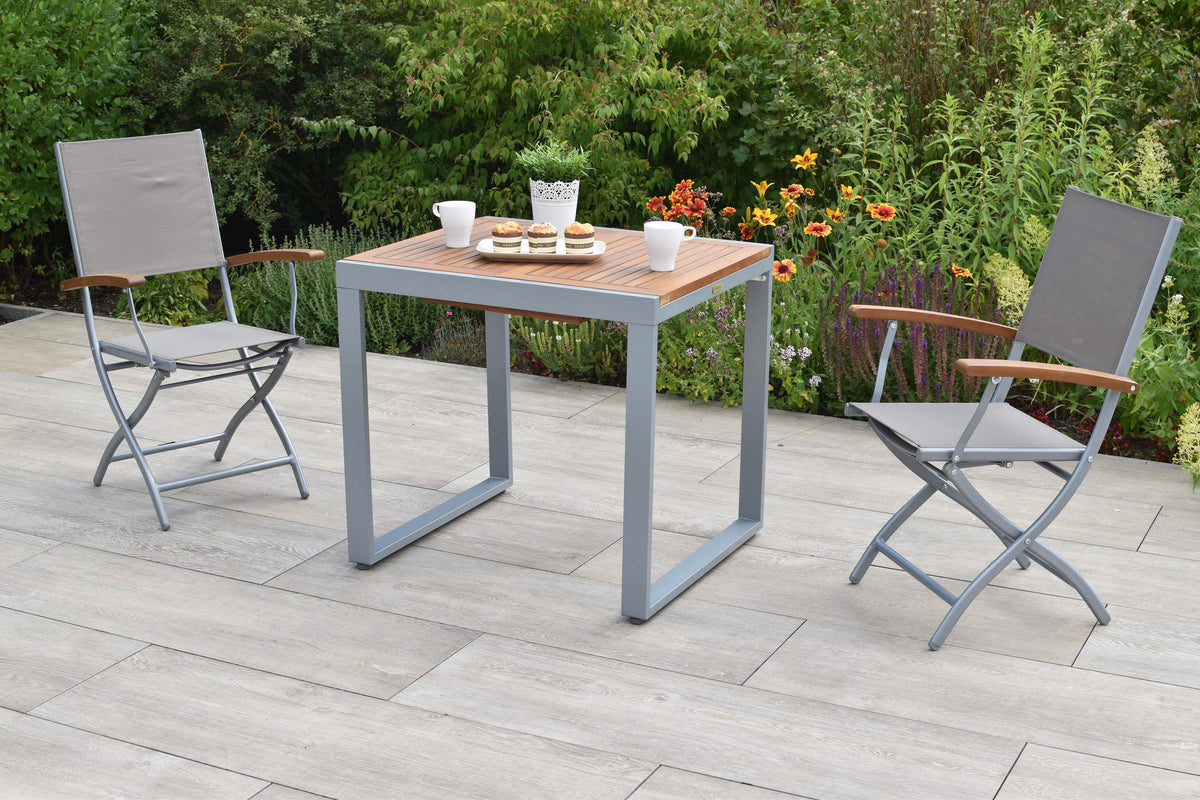 Naxos Set 3tlg.
Aluminium/Textil/Akazie