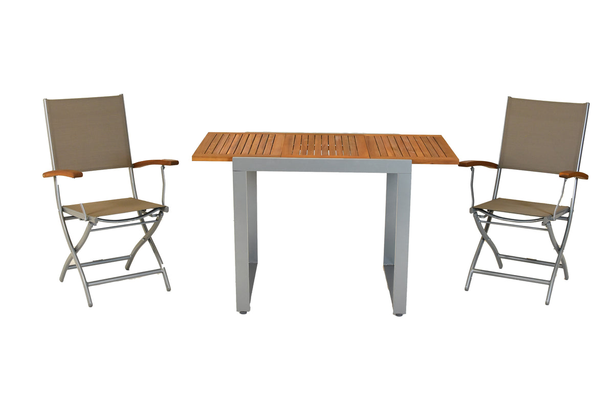 Naxos Set 3tlg.
Aluminium/Textil/Akazie
