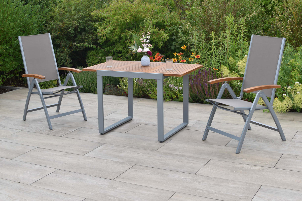 Naxos Set 3tlg.
Aluminium/Textil/Akazie