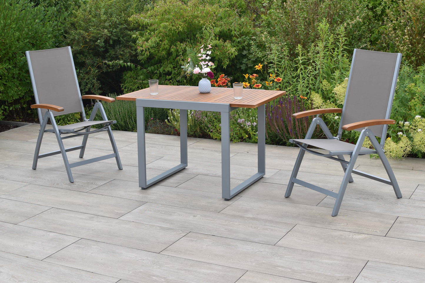 Naxos Set 3tlg.
Aluminium/Textil/Akazie