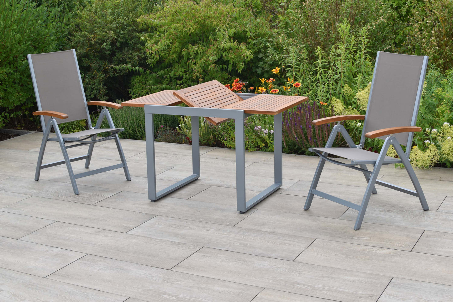 Naxos Set 3tlg.
Aluminium/Textil/Akazie