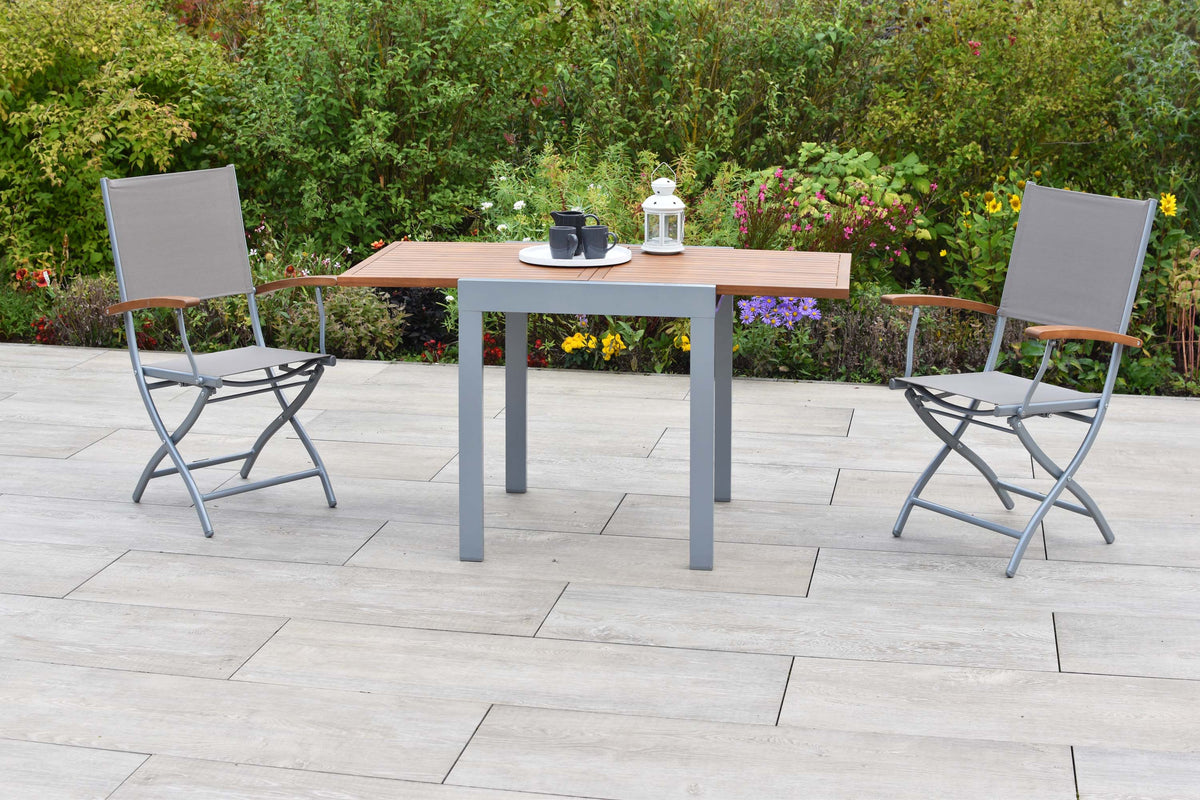 Naxos Set 3tlg.
Aluminium/Akazie/Textil