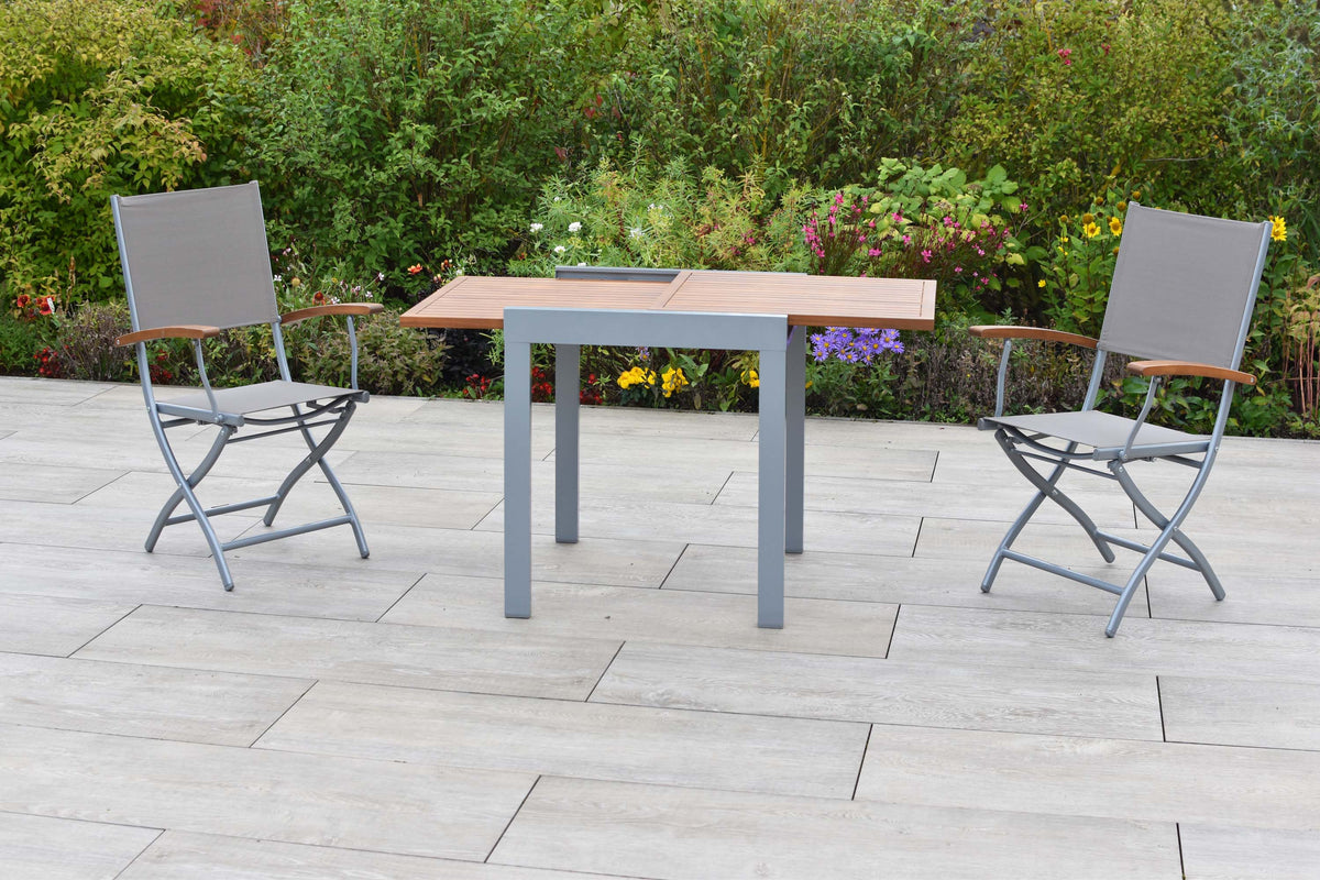Naxos Set 3tlg.
Aluminium/Akazie/Textil