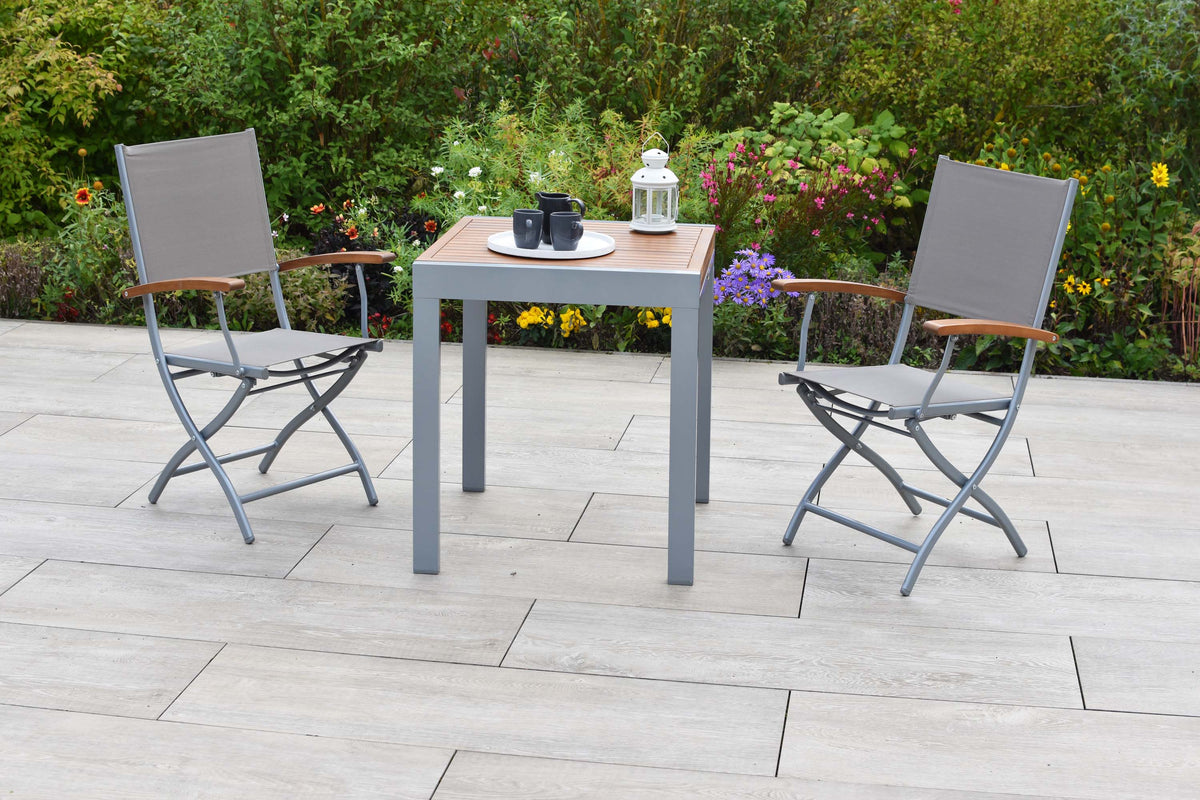 Naxos Set 3tlg.
Aluminium/Akazie/Textil