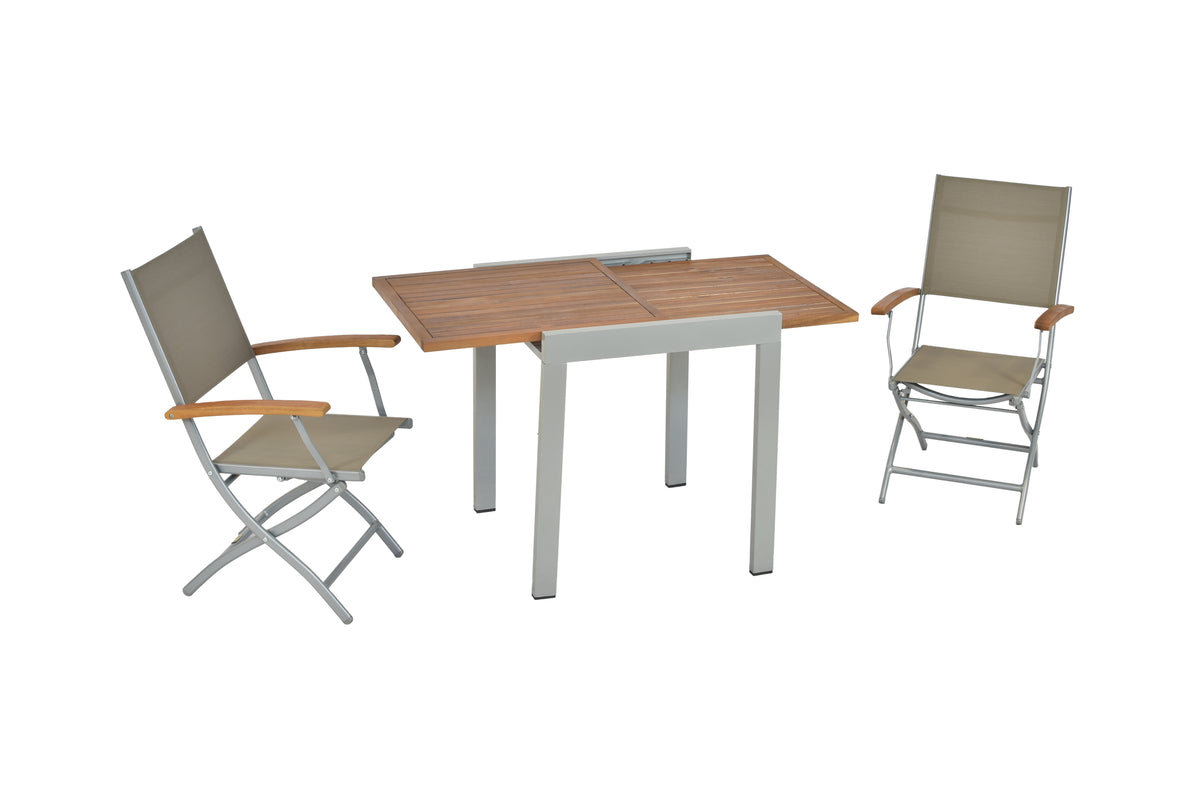 Naxos Set 3tlg.
Aluminium/Akazie/Textil