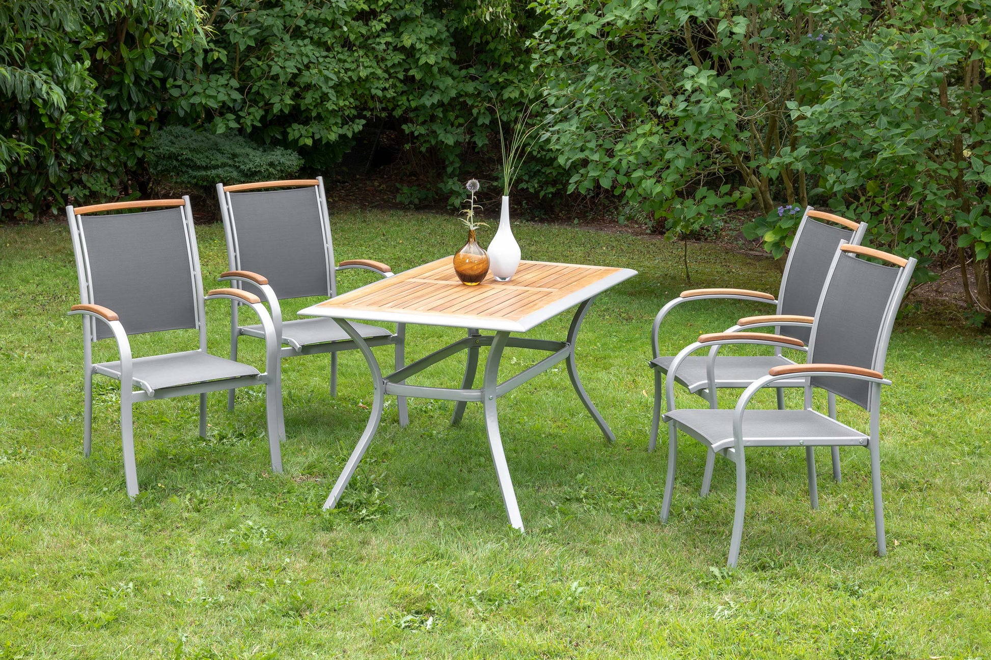 Siena Set 5tlg.
Aluminium/Akazie/Textil