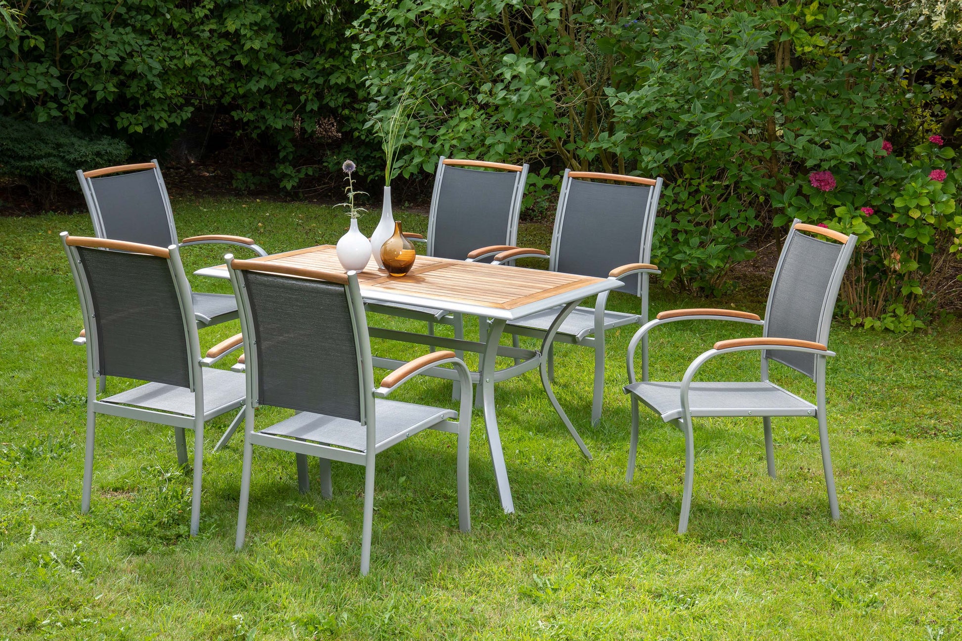 Siena Set 7tlg.
Aluminium/Akazie/Textil