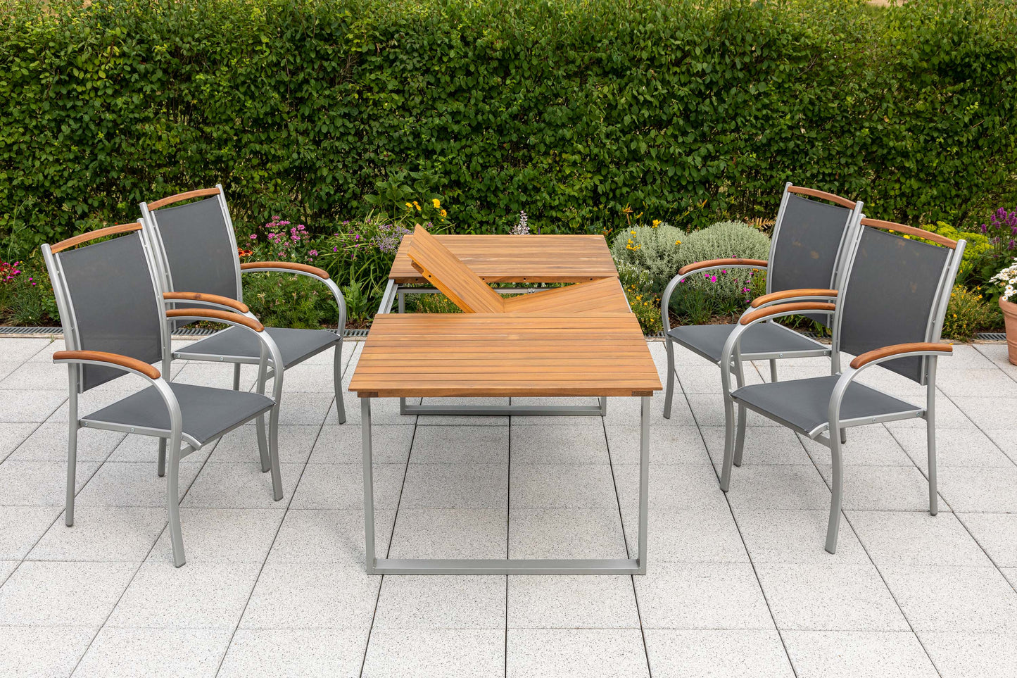 Siena Set 5tlg.
Aluminium/Akazie/Textil