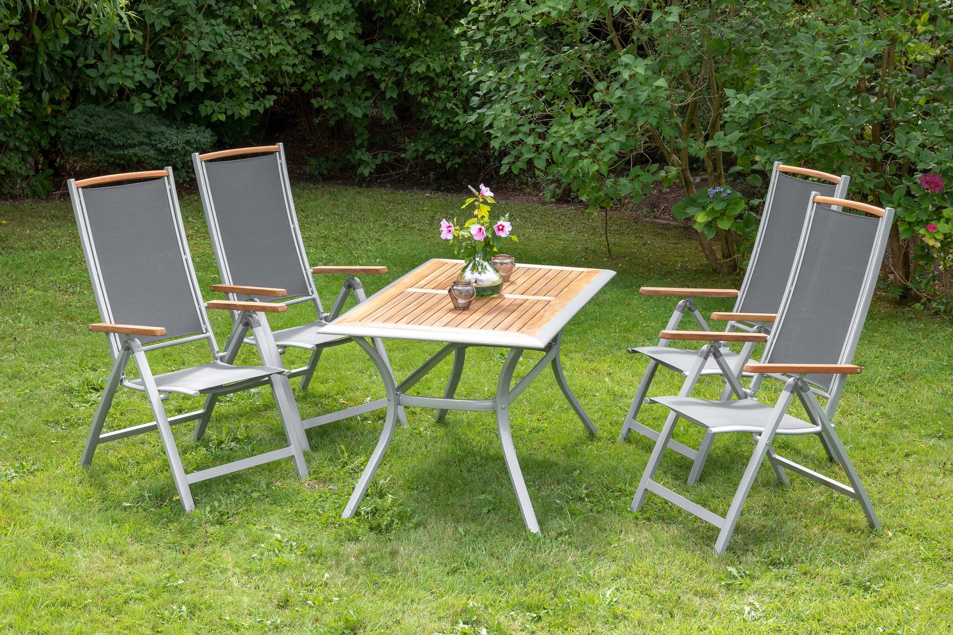 Siena Set 5tlg.
Aluminium/Akazie/Textil