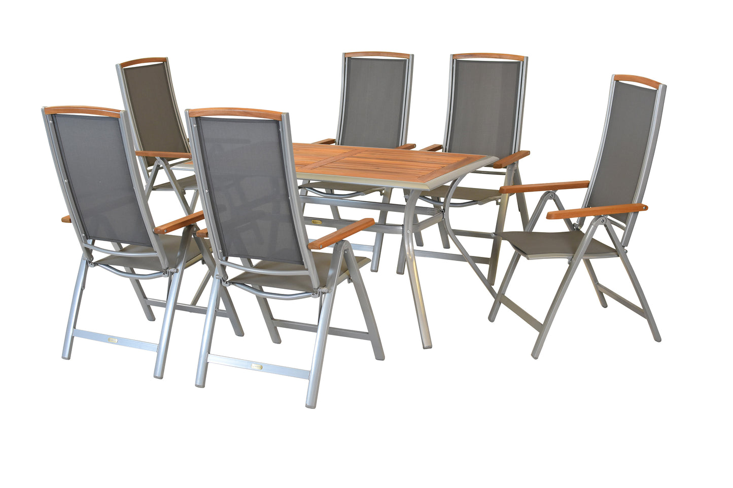 Siena Set 7tlg.
Aluminium/Akazie/Textil