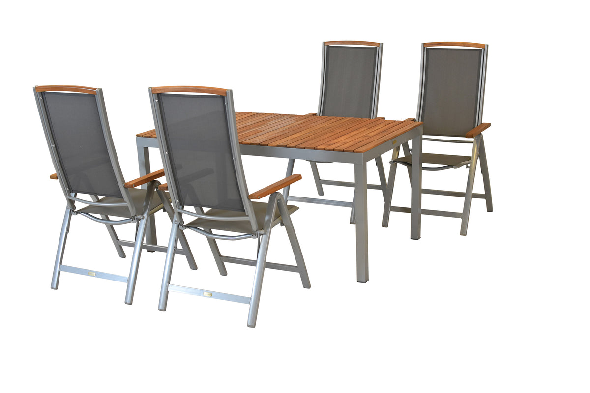 Siena Set 5tlg.
Aluminium/Akazie/Textil