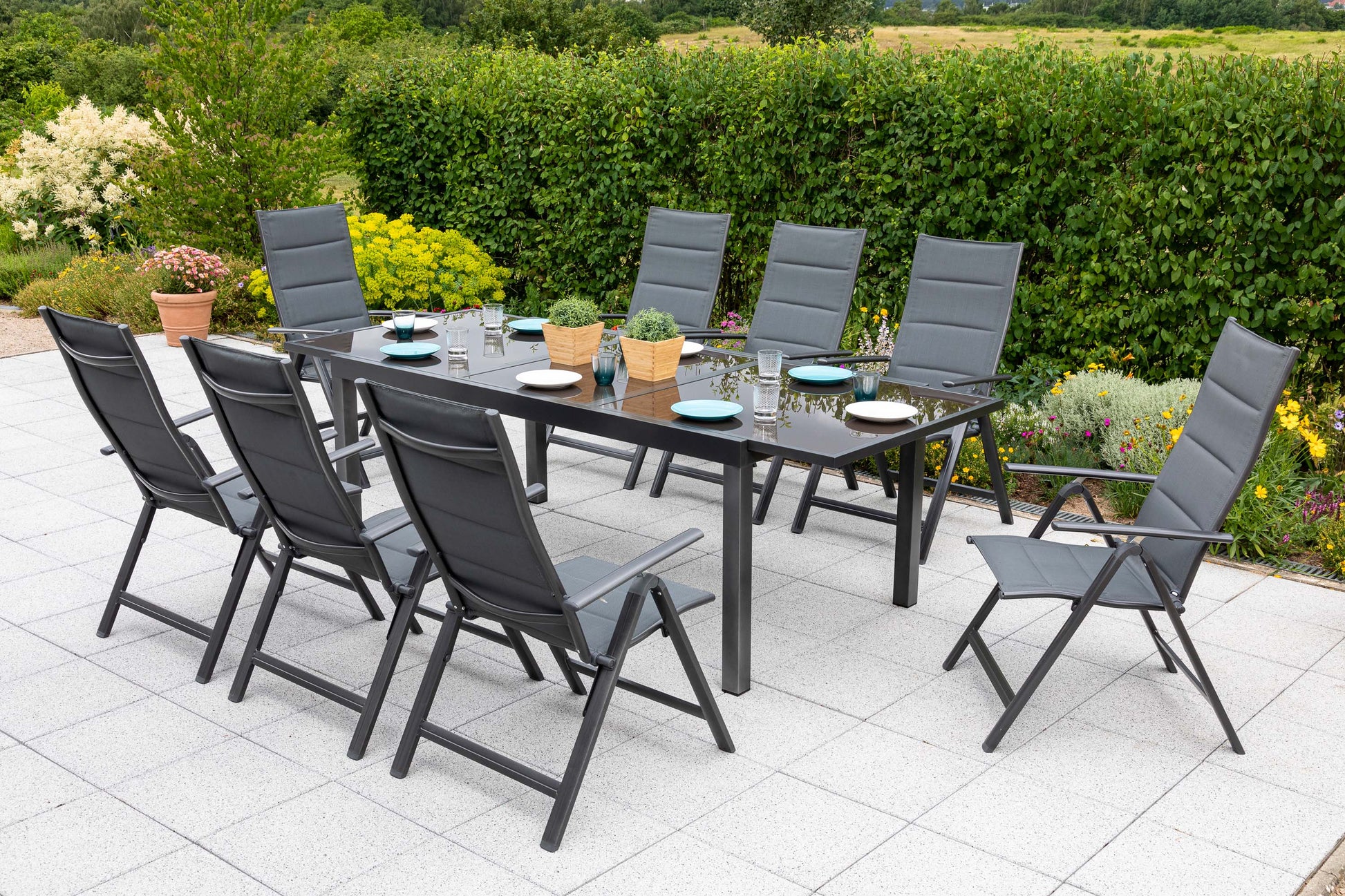 Taviano Set 9tlg.
Aluminium/Textil