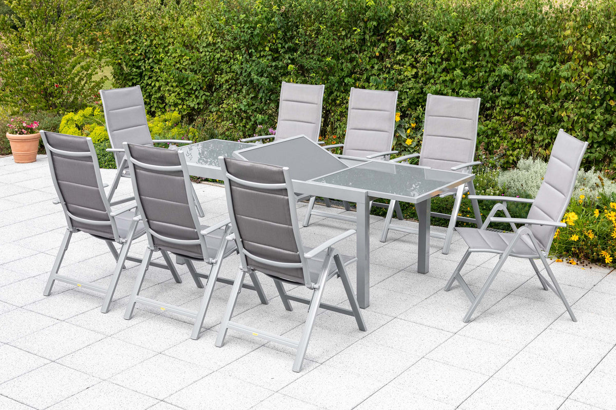 Taviano Set 9tlg.
Aluminium/Textil