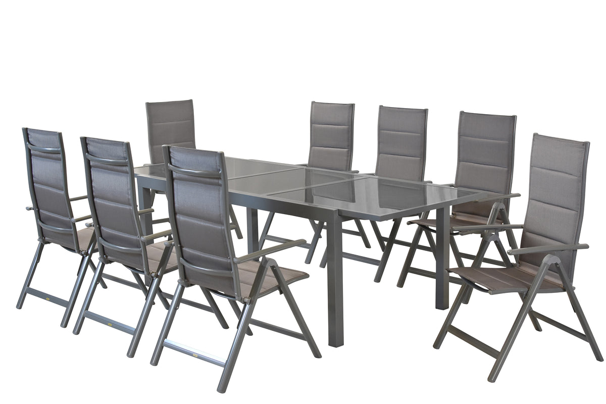 Taviano Set 9tlg.
Aluminium/Textil