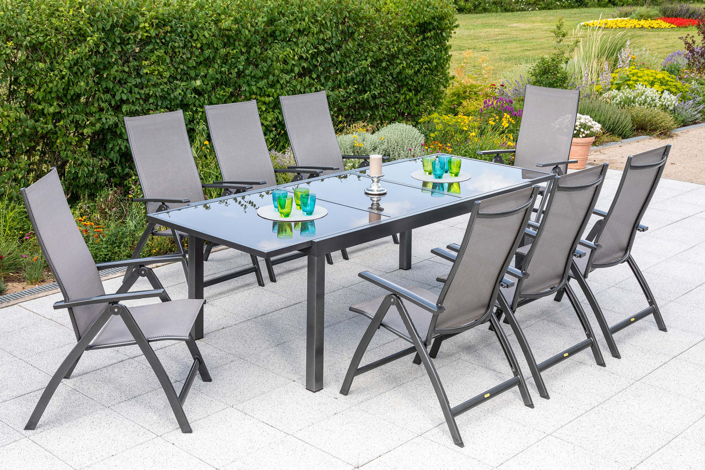 Vicenza Set 9tlg.
Aluminium/Textil