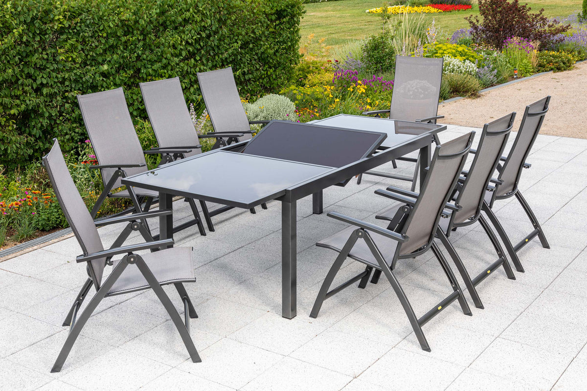 Vicenza Set 9tlg.
Aluminium/Textil