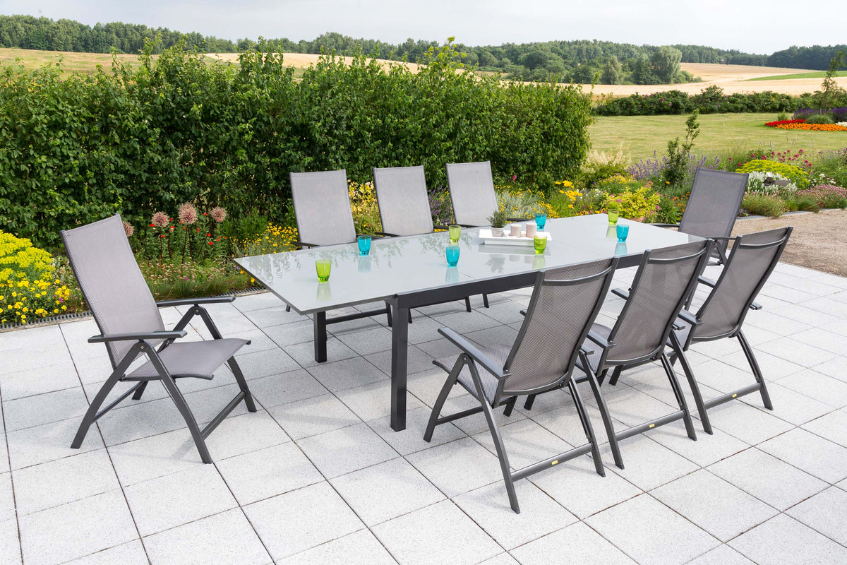 Vicenza Set 9tlg.
Aluminium/Textil
