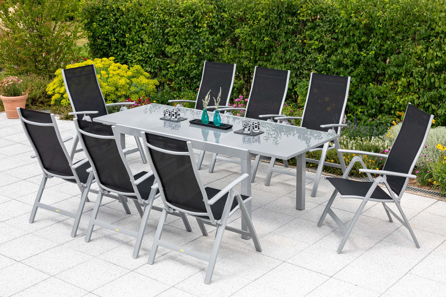 Carrara Set 9tlg. 
Aluminium/Textil
