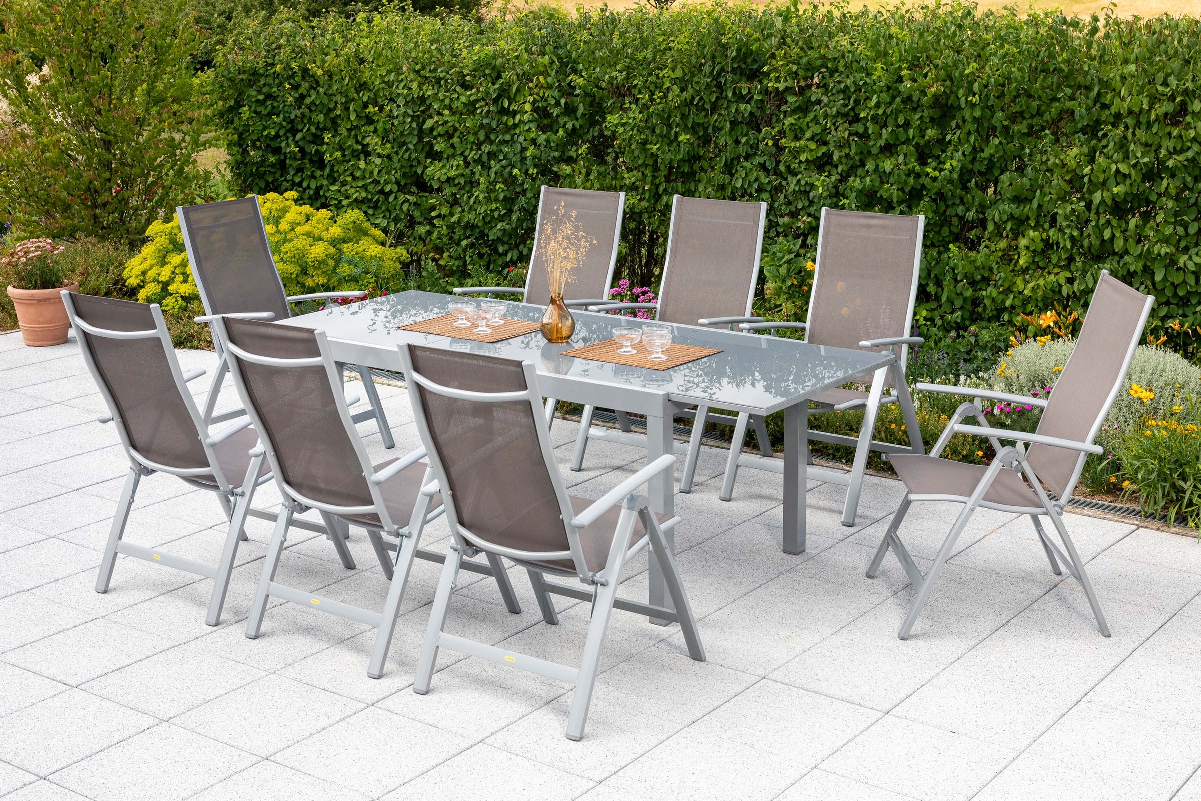 Carrara Set 9tlg. 
Aluminium/Textil