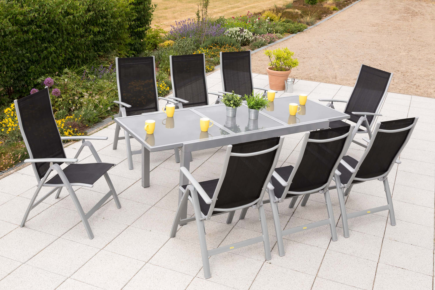 Carrara Set 9tlg. 
Aluminium/Textil