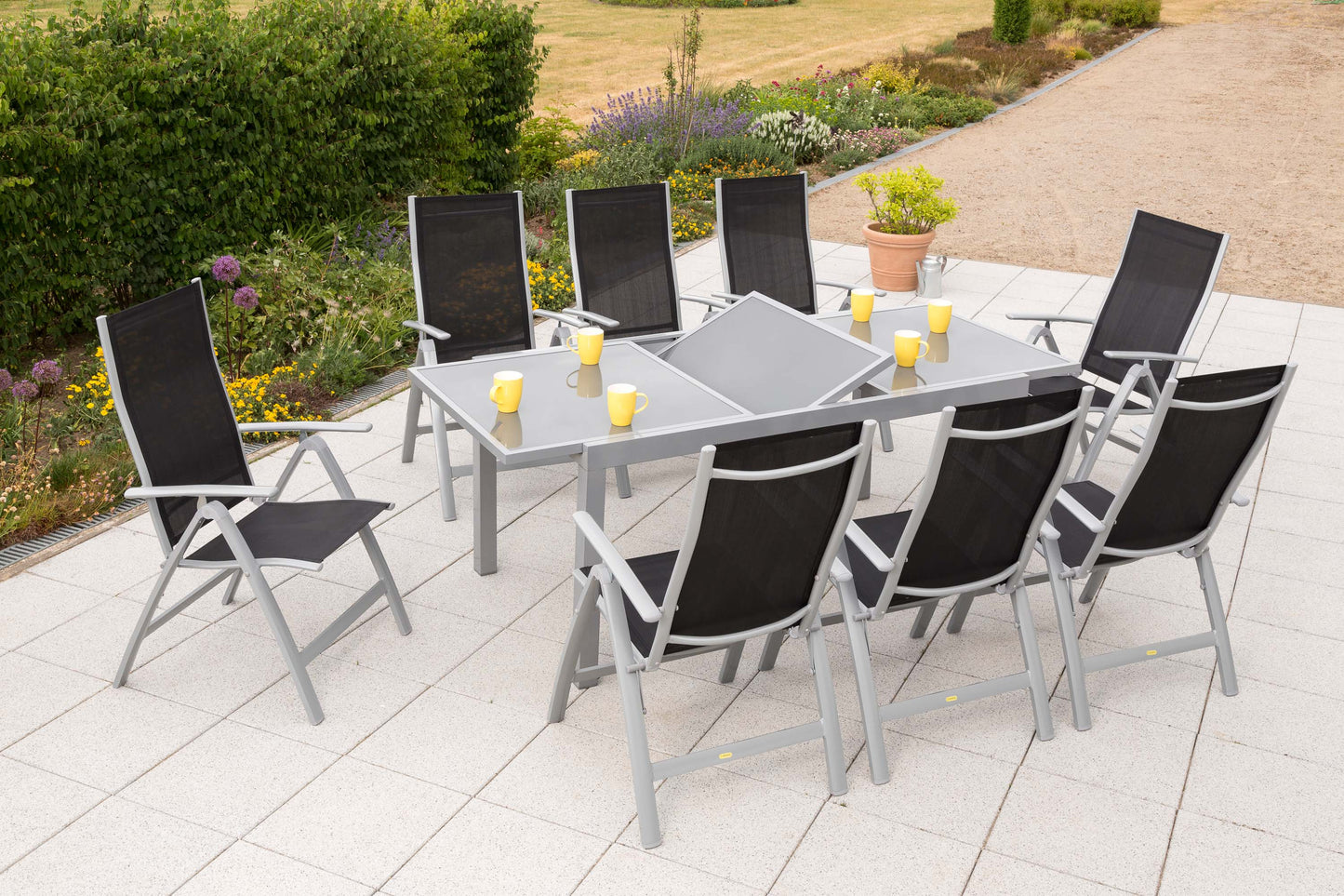 Carrara Set 9tlg. 
Aluminium/Textil
