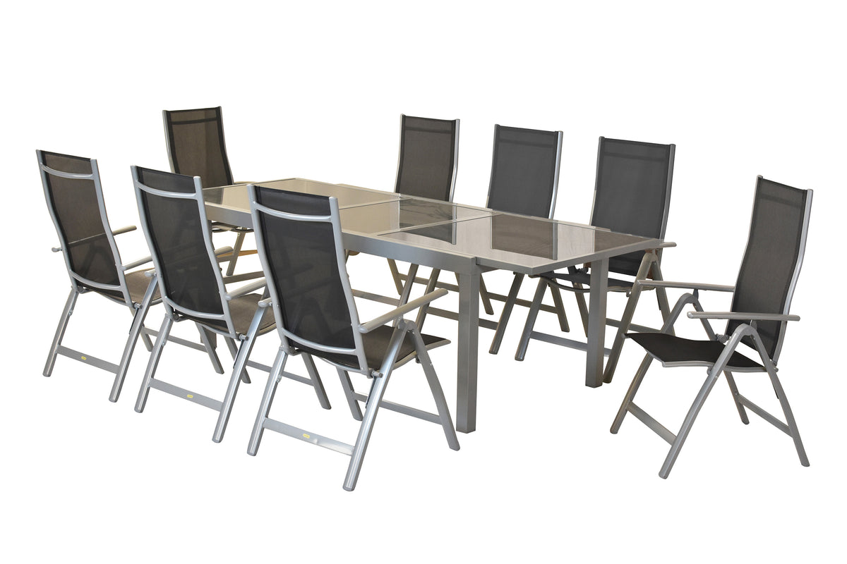 Carrara Set 9tlg. 
Aluminium/Textil