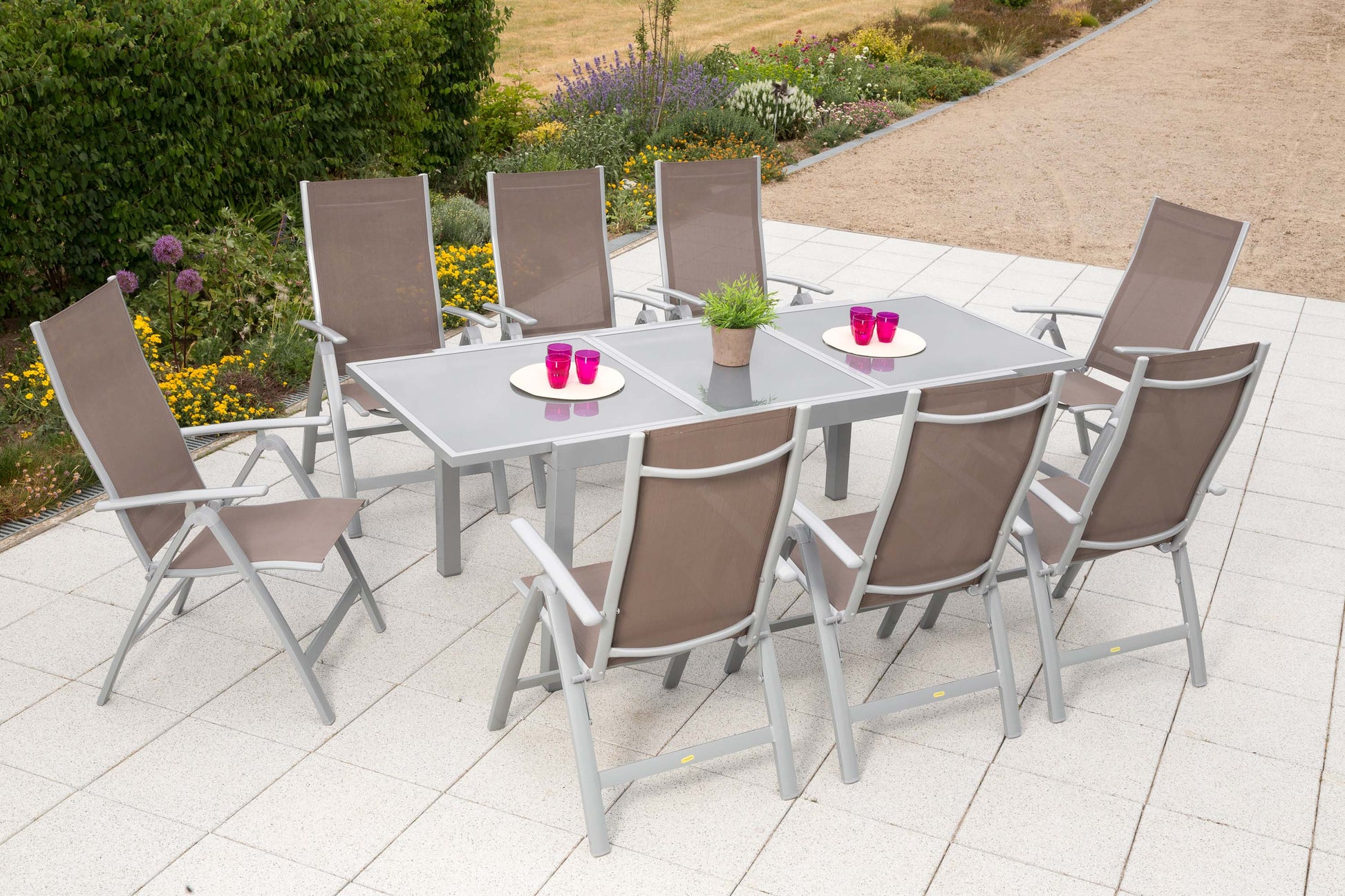 Carrara Set 9tlg. 
Aluminium/Textil