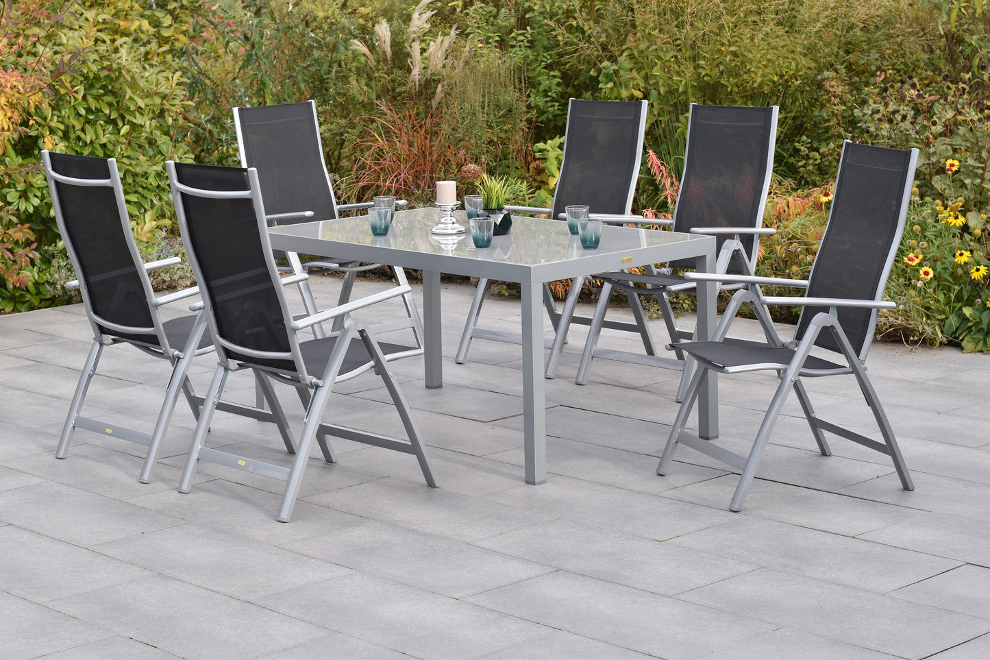 Carrara Set 7tlg. 
Aluminium/Textil