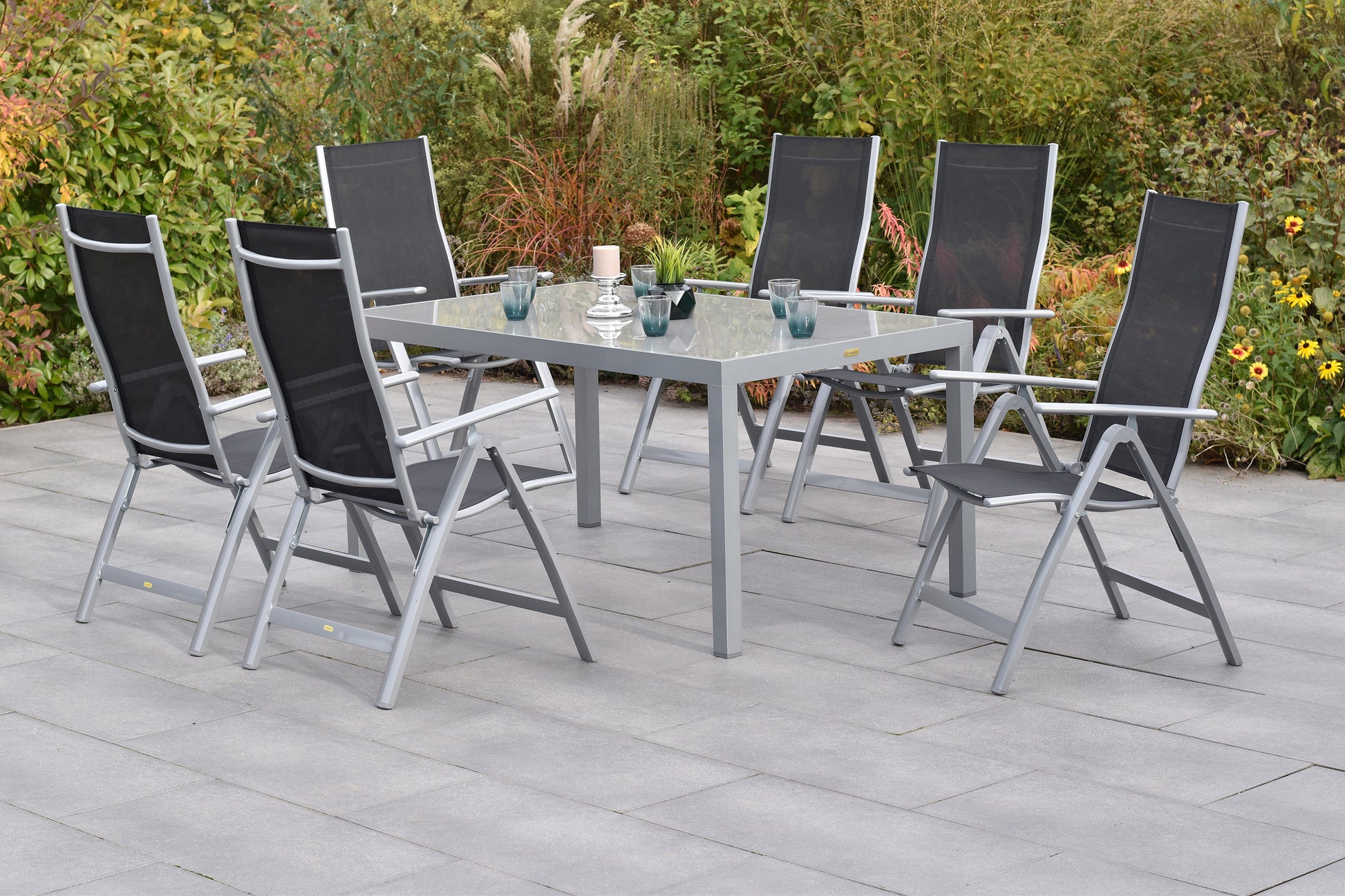 Carrara Set 7tlg. 
Aluminium/Textil