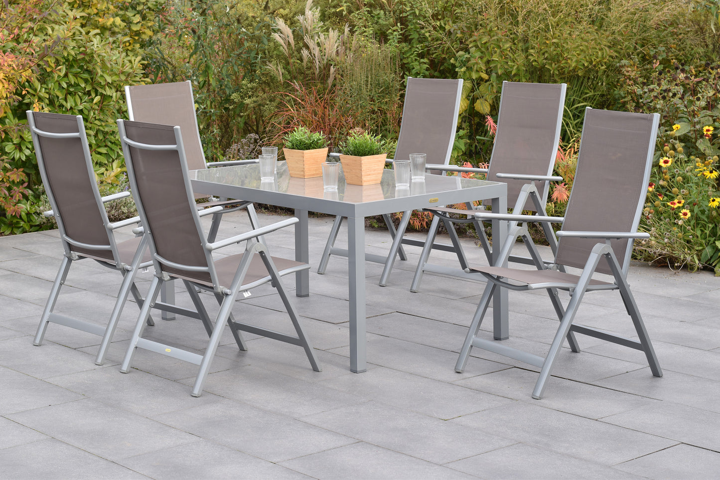 Carrara Set 7tlg. 
Aluminium/Textil