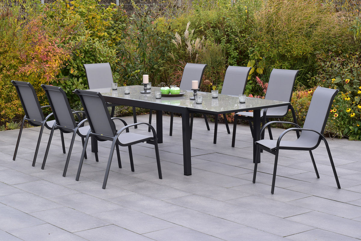 Amalfi Set 9tlg.
Aluminium/Textil