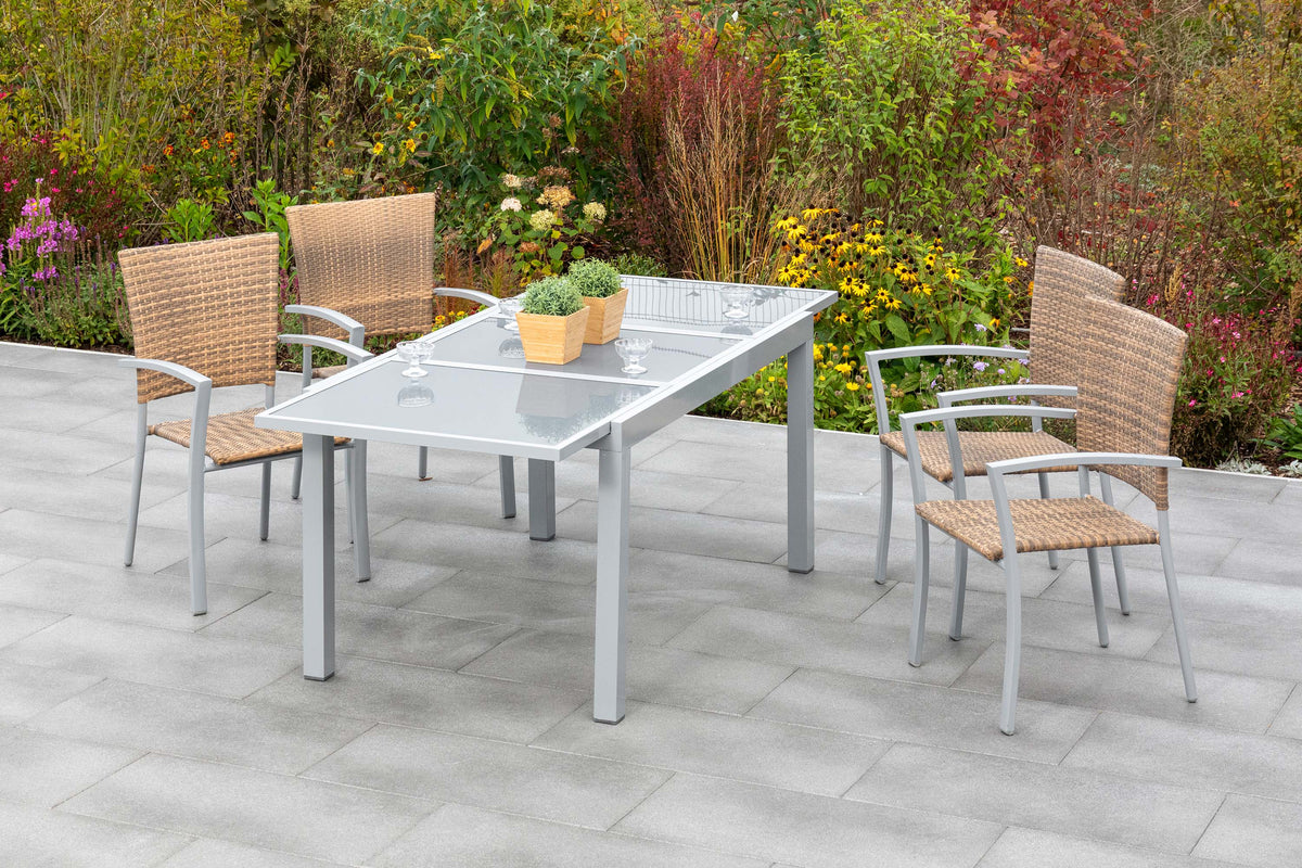 Savona Set 5tlg.
Aluminium/Kunststoffgeflecht