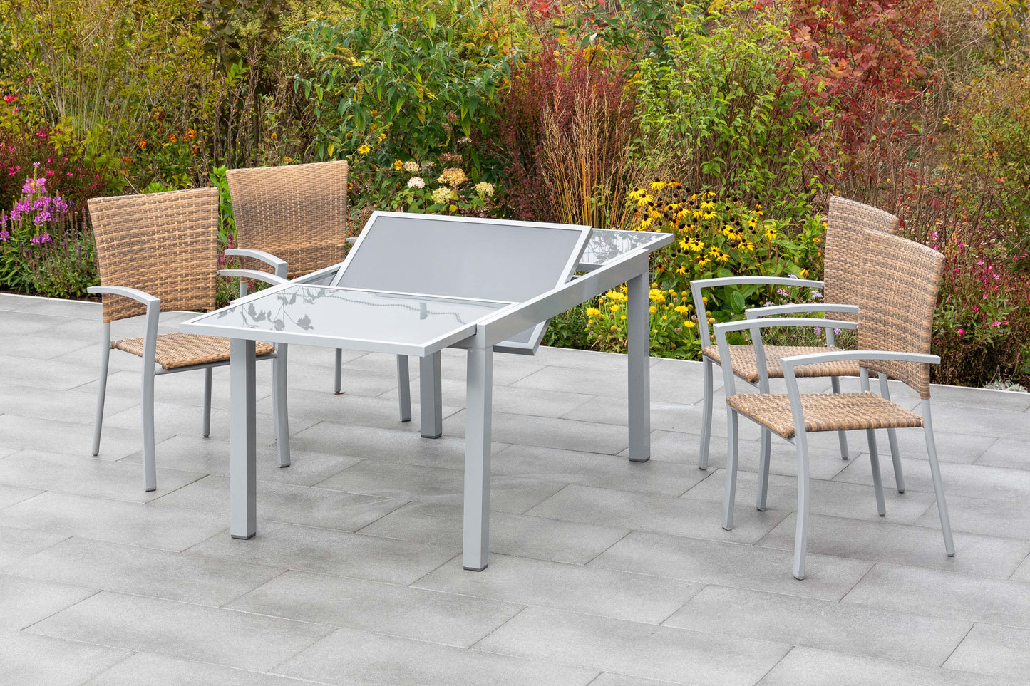 Savona Set 5tlg.
Aluminium/Kunststoffgeflecht