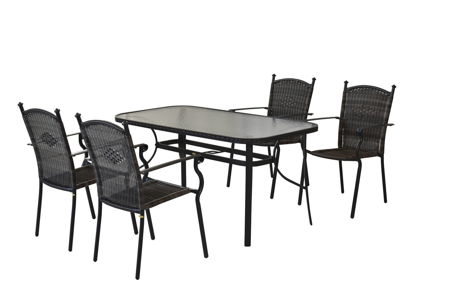 Roma Set 5tlg.
Aluminium/Kunststoffgeflecht
