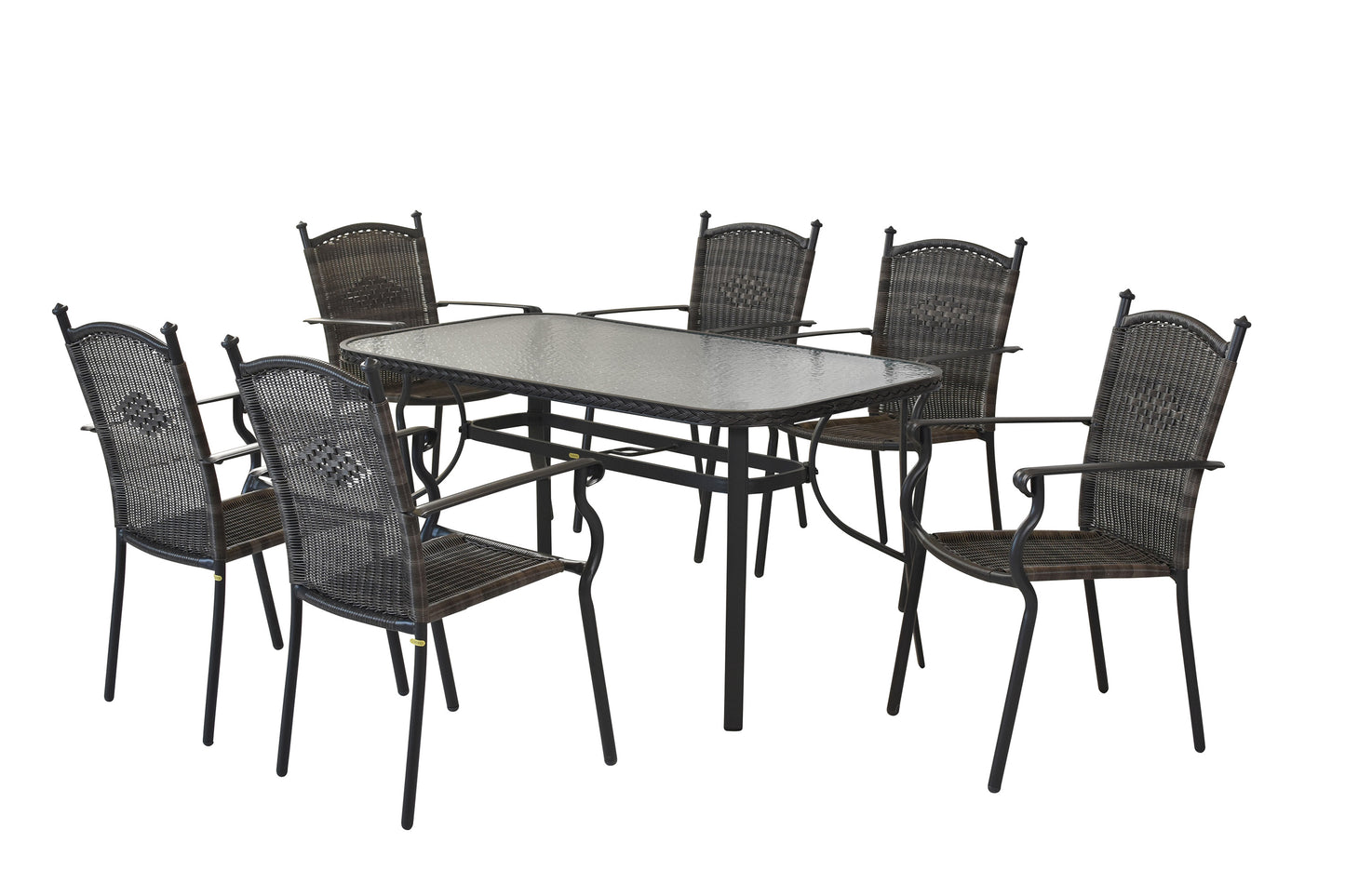Roma Set 7tlg.
Aluminium/Kunststoffgeflecht