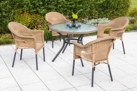 Ravenna Set 5tlg.
Aluminium/Kunststoffgeflecht