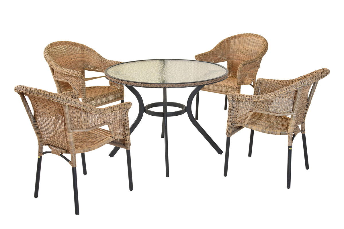 Ravenna Set 5tlg.
Aluminium/Kunststoffgeflecht