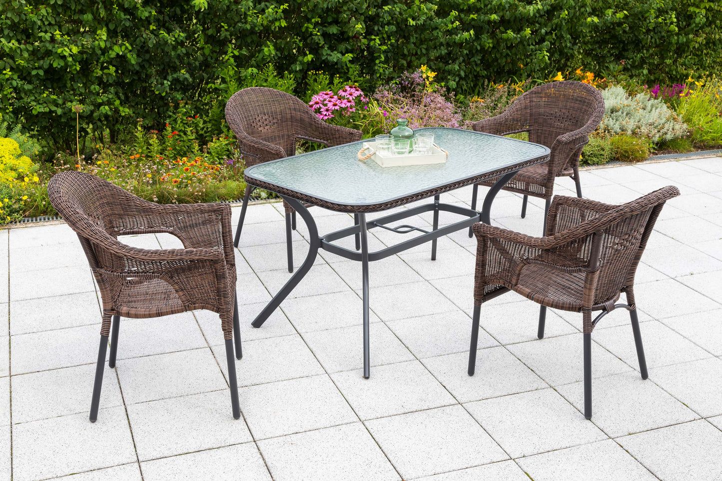 Ravenna Set 5tlg.
Aluminium/Kunststoffgeflecht