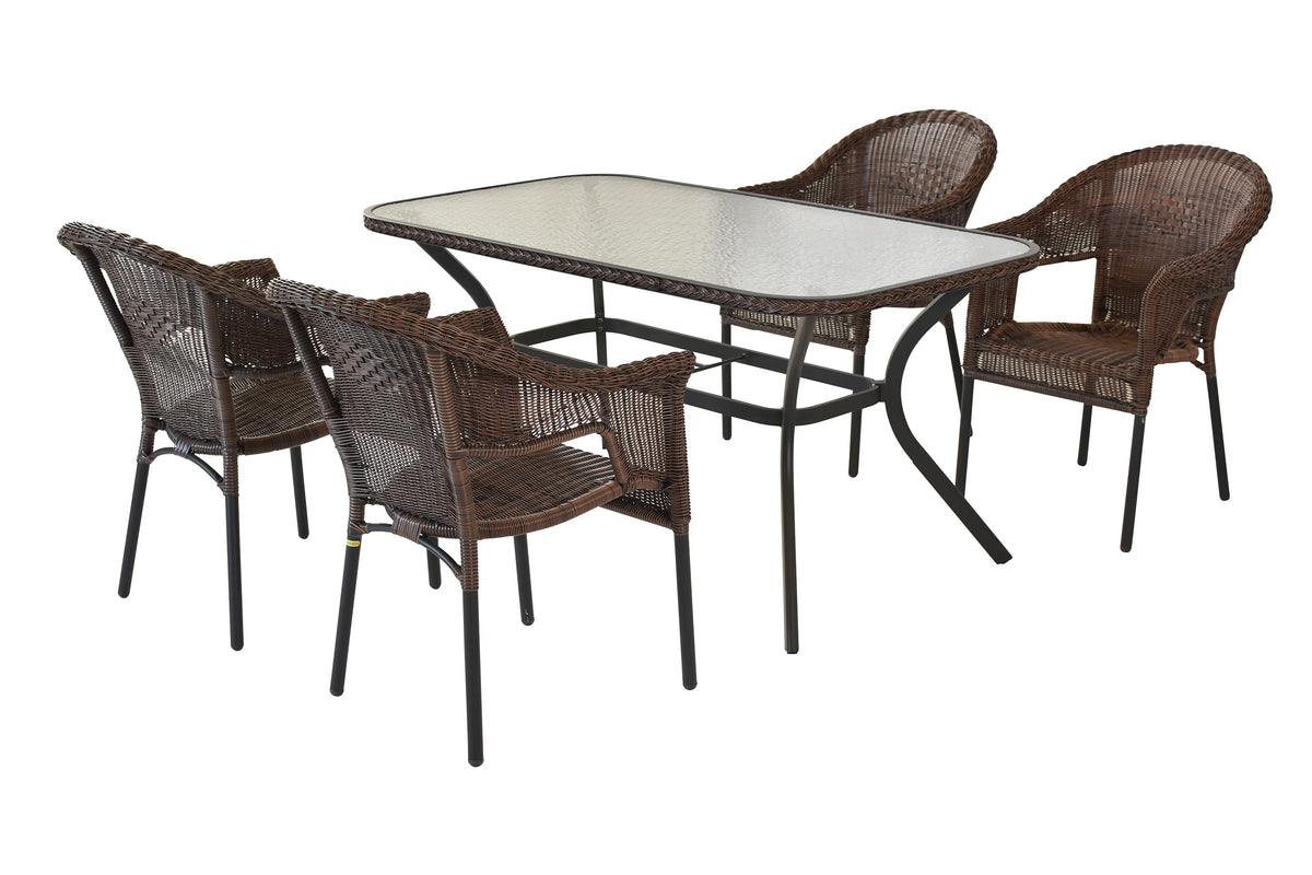 Ravenna Set 5tlg.
Aluminium/Kunststoffgeflecht