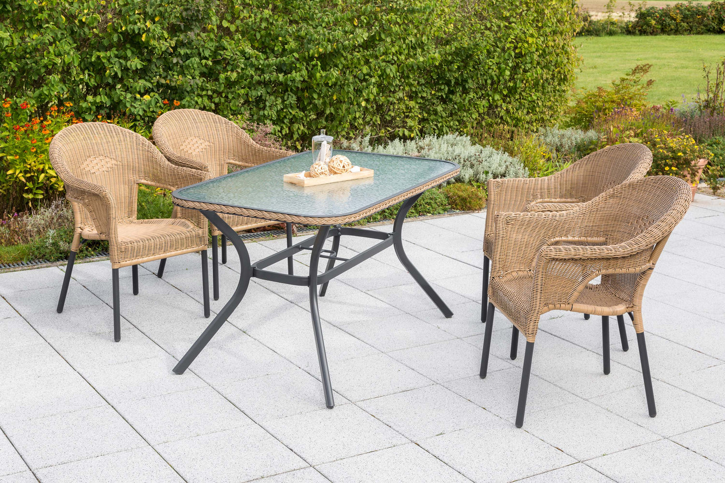 Ravenna Set 5tlg.
Aluminium/Kunststoffgeflecht