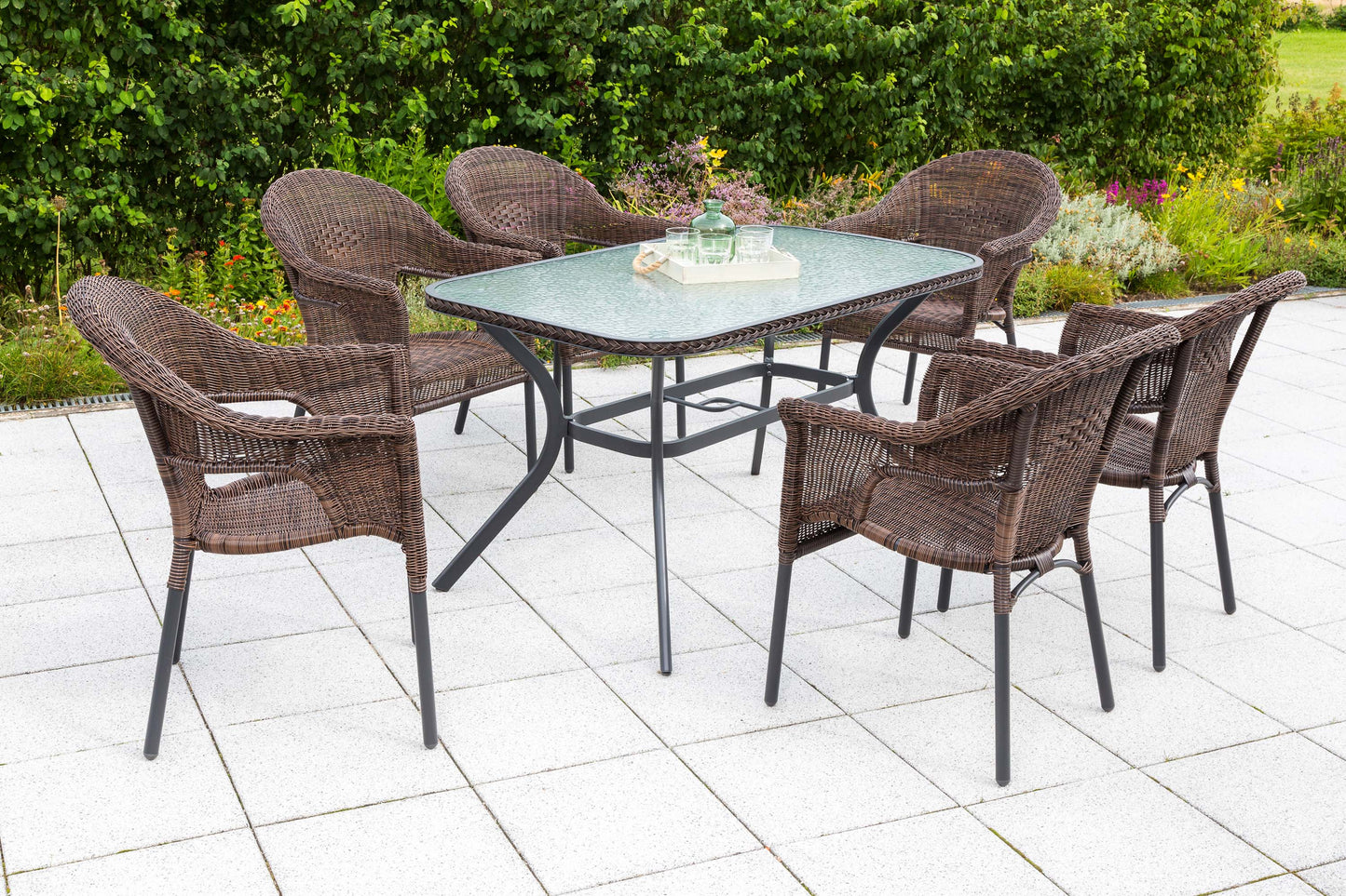 Ravenna Set 7tlg.
Aluminium/Kunststoffgeflecht