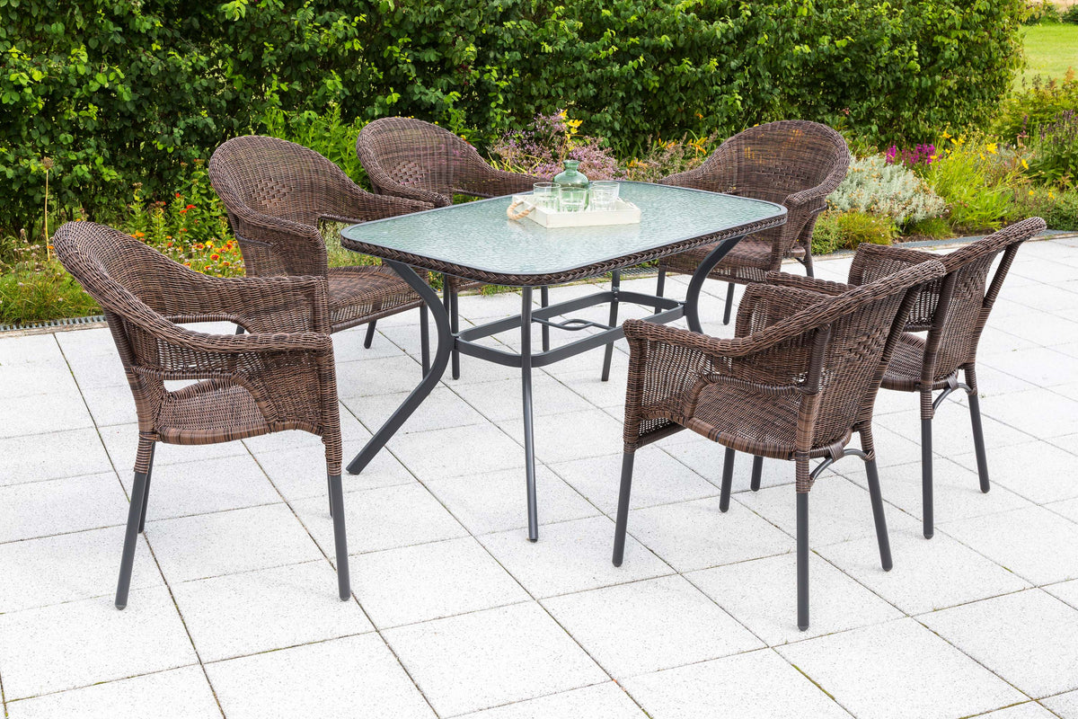 Ravenna Set 7tlg.
Aluminium/Kunststoffgeflecht
