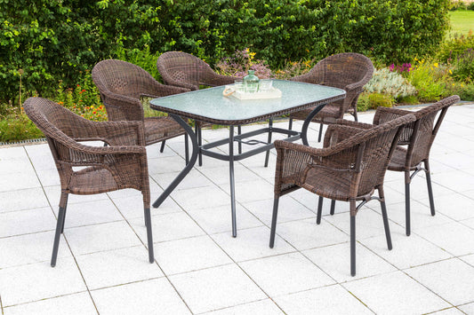 Ravenna Set 7tlg.
Aluminium/Kunststoffgeflecht