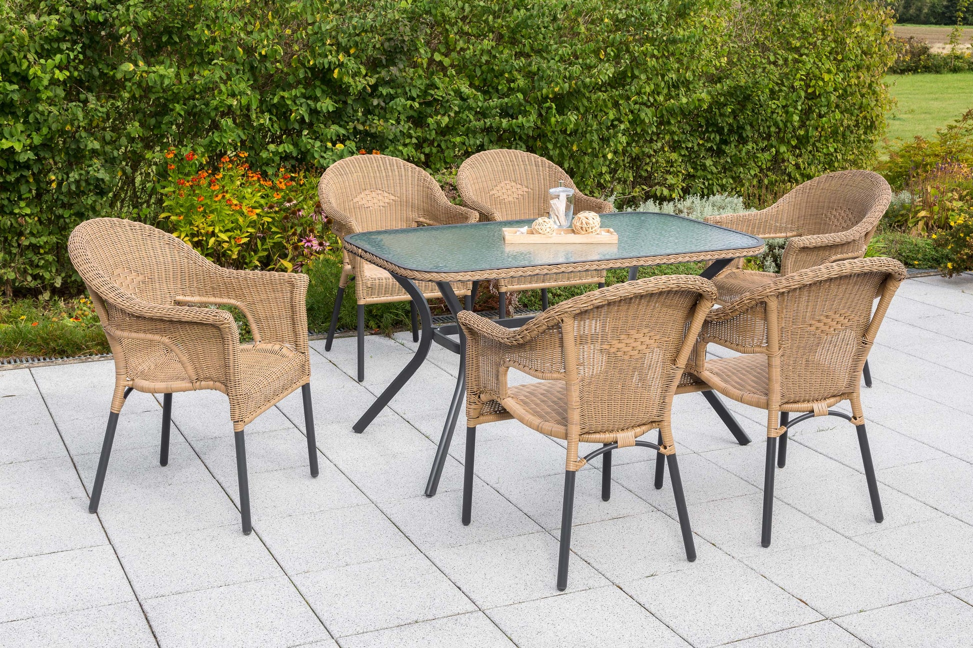 Ravenna Set 7tlg.
Aluminium/Kunststoffgeflecht