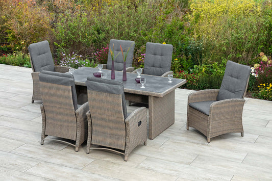 Atrani Set 7tlg.
Aluminium/Kunststoffgeflecht