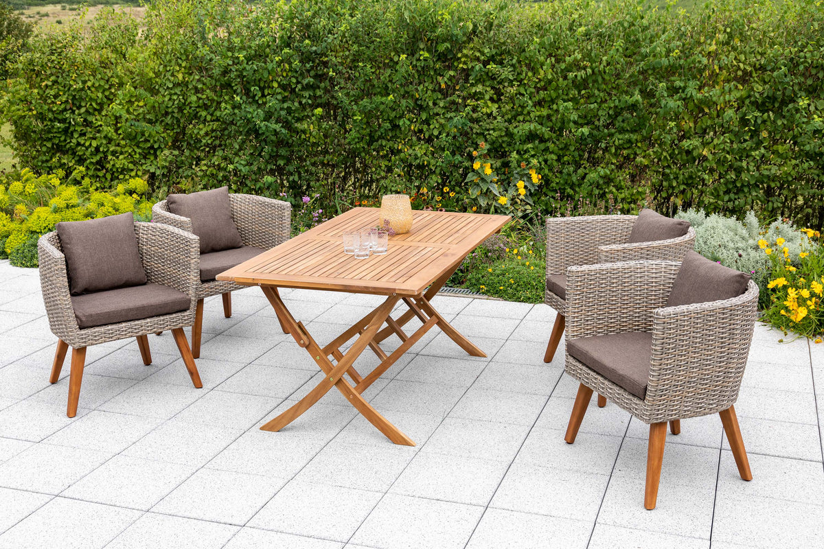 Imperia Set 5tlg.
Alu/Kunststoffgeflecht/Akazie